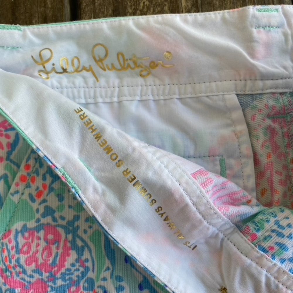 Lilly Pullitzer Fansea Cotton Callahan Shorts 00 Shells Coral Sanibel - Picture 5 of 5